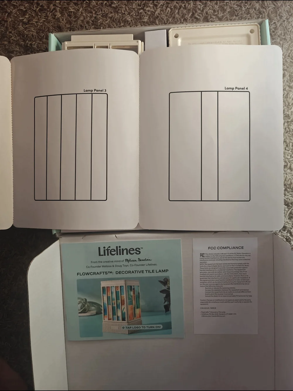 Melissa & Doug Lifelines Decorative Tile Lamp Kit - Teal and Multi